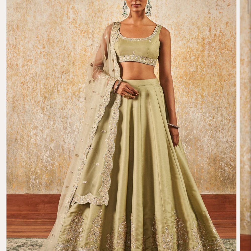 Lashkaraa Dusty Olive Green Lehenga Set